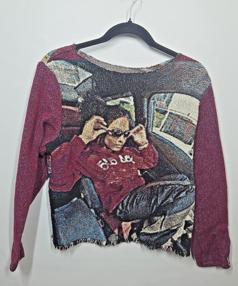 RARE FRANK Tapestry Top Sweater Art To Wear One Of a Kind Aaliyah Rihanna Pop *